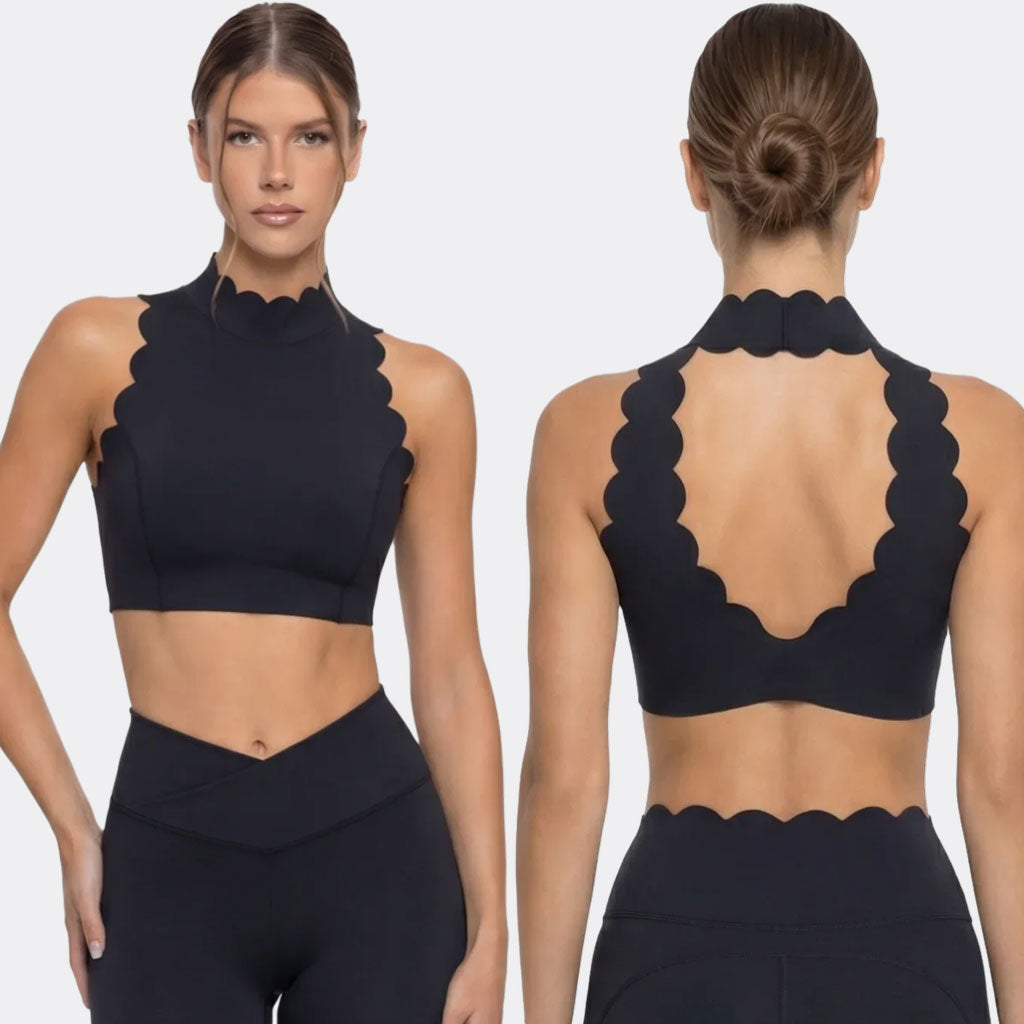 Aesthetic Scalloped Seamless Fitness Set - 2 Piece Yoga Kit