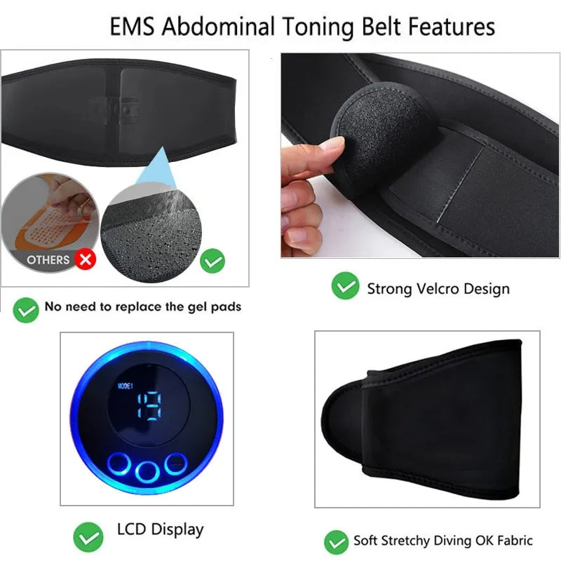 EMS Abs Stimulator Belt – Abdominal Muscle