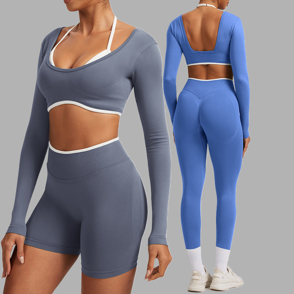 Pro-Ribbed Seamless 2-Piece Fitness Set