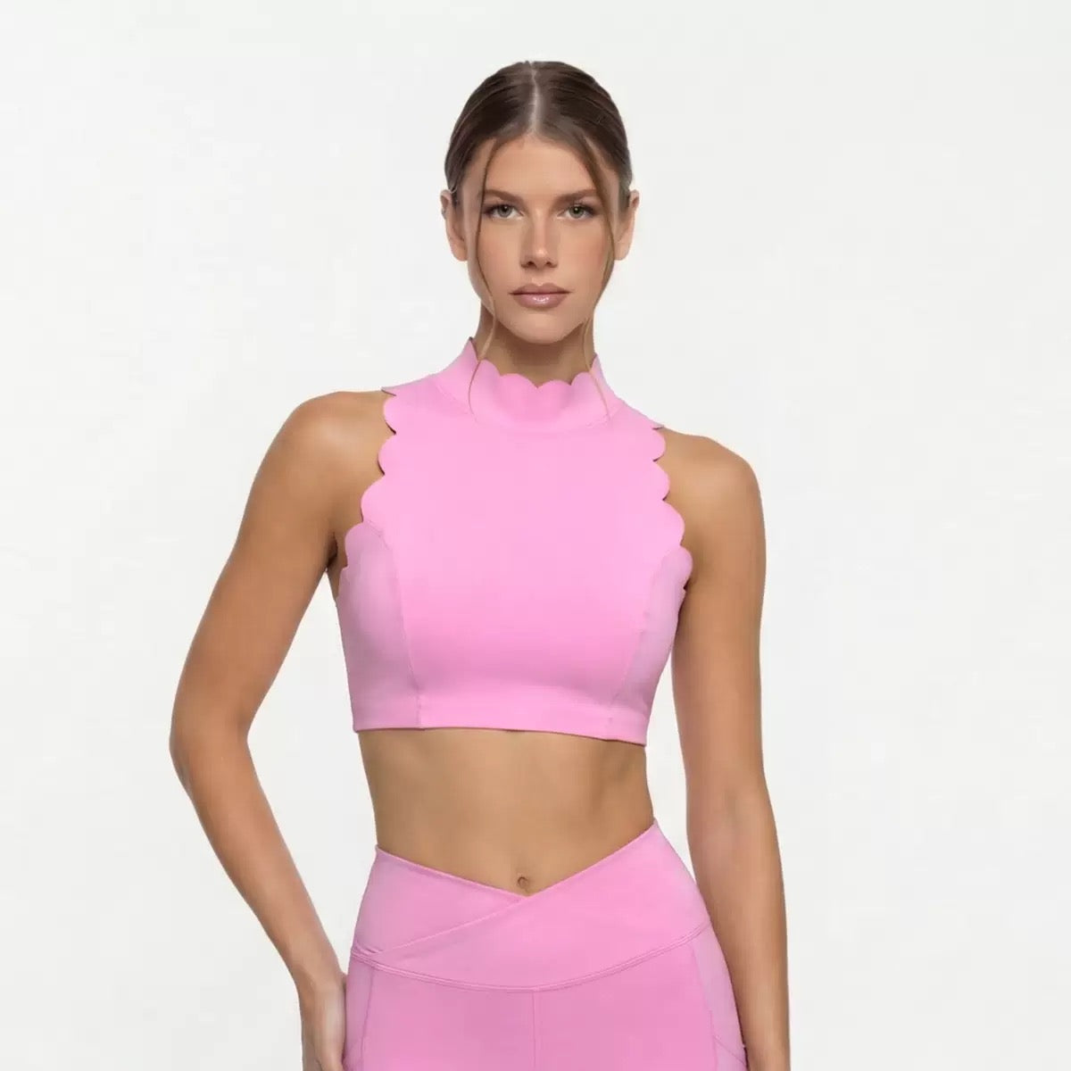 Aesthetic Scalloped Seamless Fitness Set - 2 Piece Yoga Kit