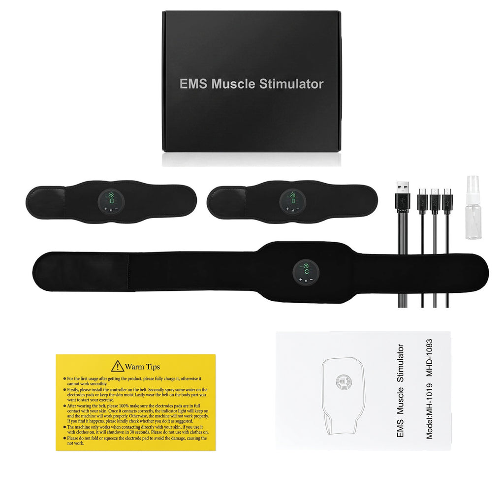 Ultimate 3-in-1 EMS Muscle Stimulator Kit - No-Gel Abs Belt