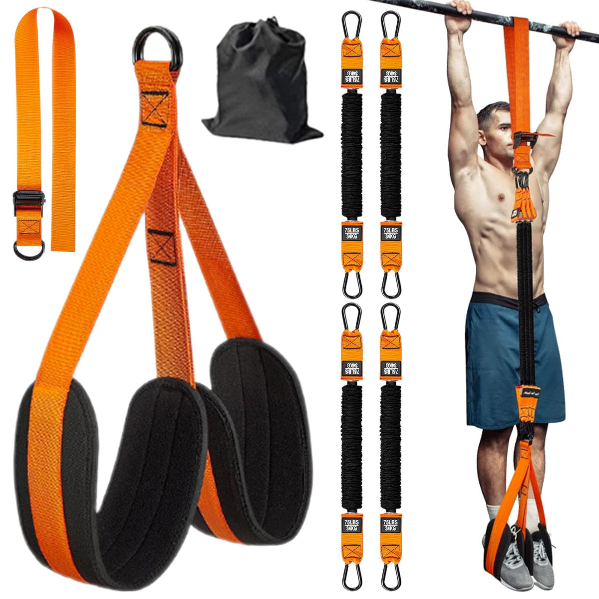 Pro Pull-Up Assistance Band System - Adjustable Bar Trainer
