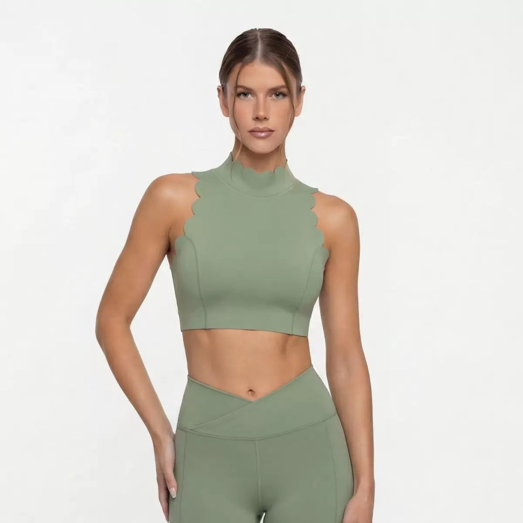 Aesthetic Scalloped Seamless Fitness Set - 2 Piece Yoga Kit