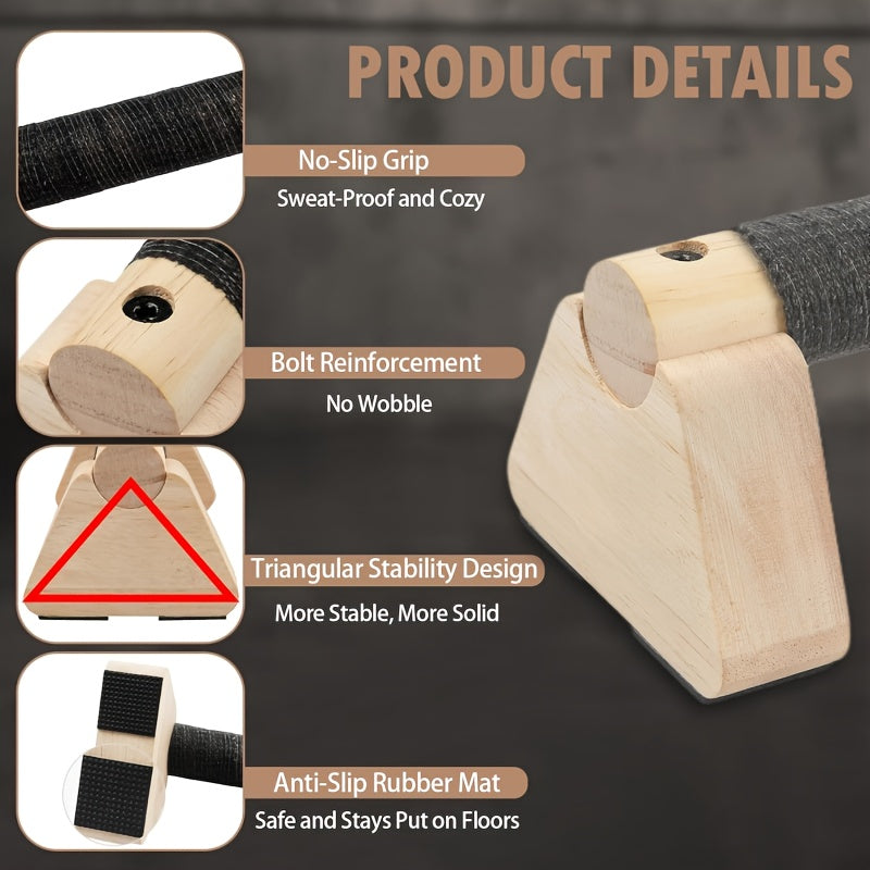 Pro-Gym Eco Wooden Parallettes - Premium Push-Up Bars