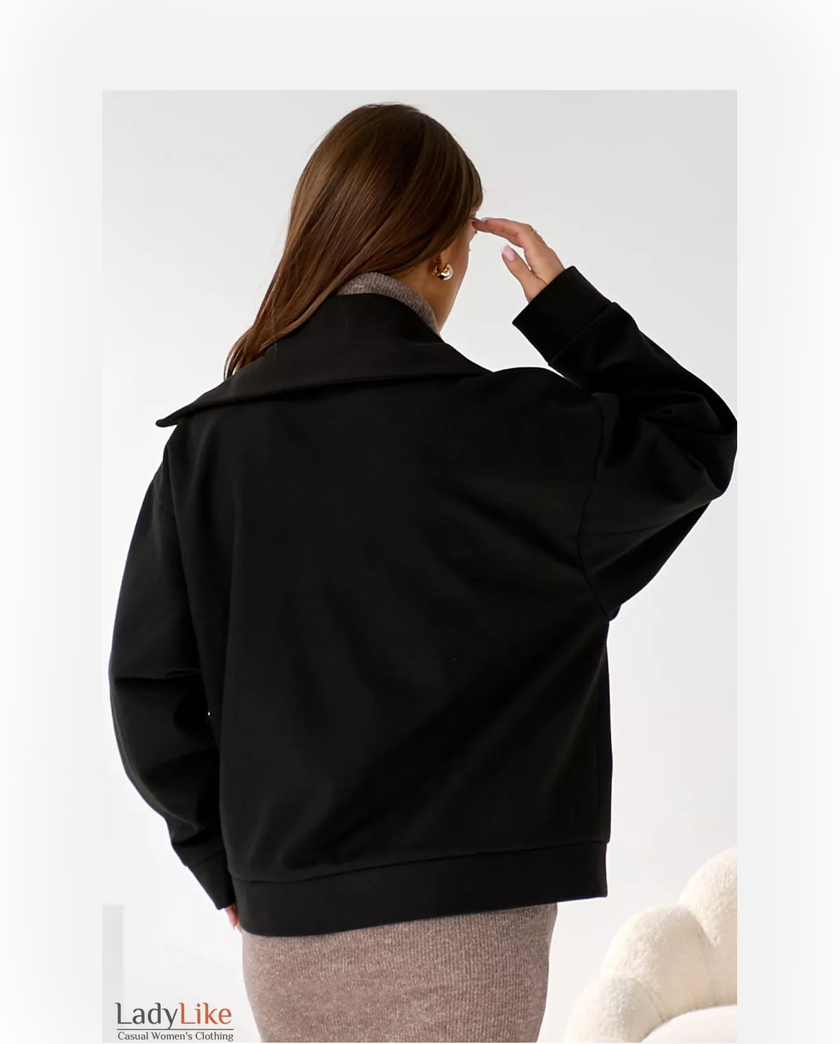Premium Wool-Cashmere Moto Coat - Short Asymmetrical Zipper Jacket