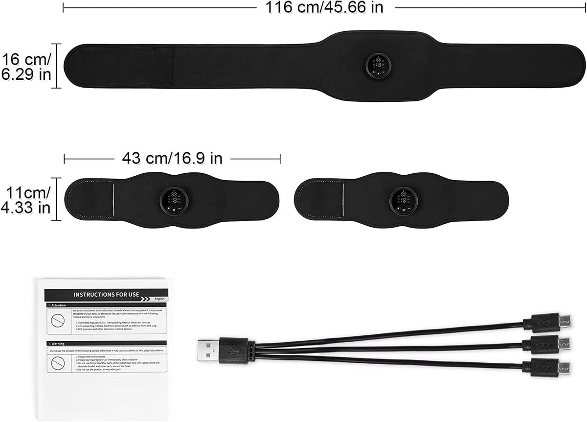 Ultimate 3-in-1 EMS Muscle Stimulator Kit - No-Gel Abs Belt