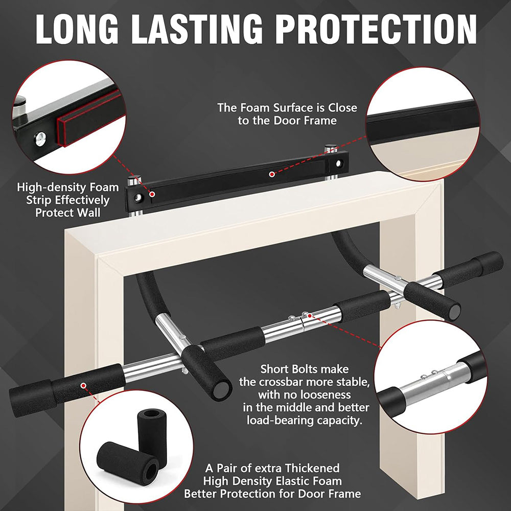 Multi-Grip Doorway Pull-Up Bar - No-Drill Chin-Up Station