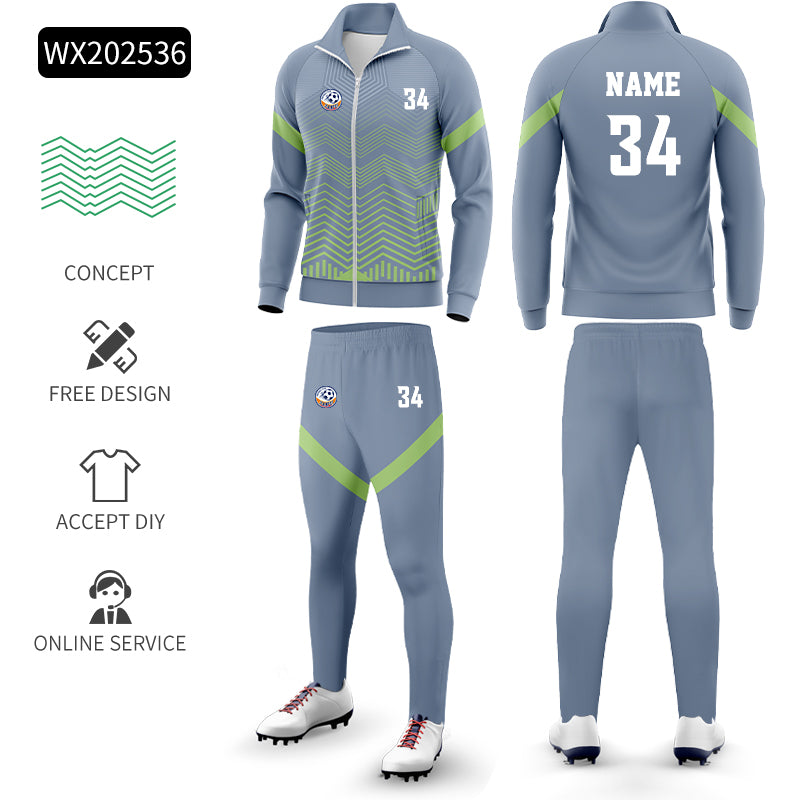 CRKE Pro Club Men's Soccer Tracksuit - Athletic Zip Kit