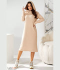 Beige Woven Hoodie Dress: Style and Comfort Combined