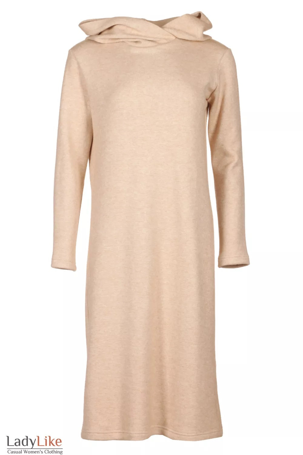 Beige Woven Hoodie Dress: Style and Comfort Combined