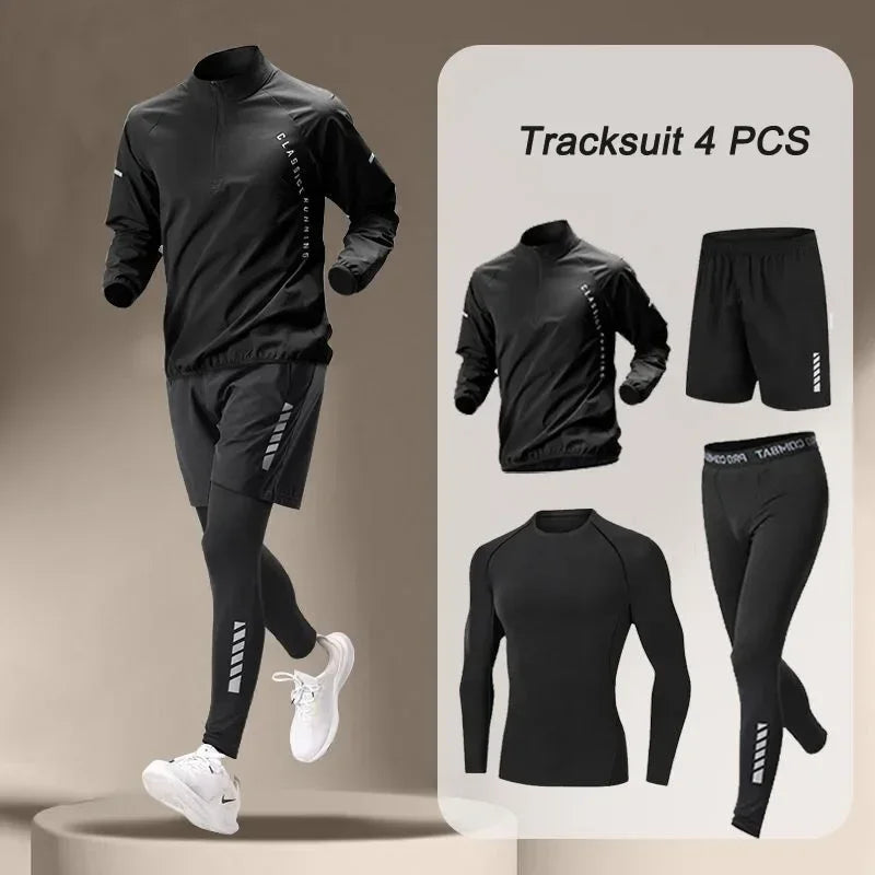 Pro-Dry Men's Half-Zip Tracksuit - Athletic Jogging Set