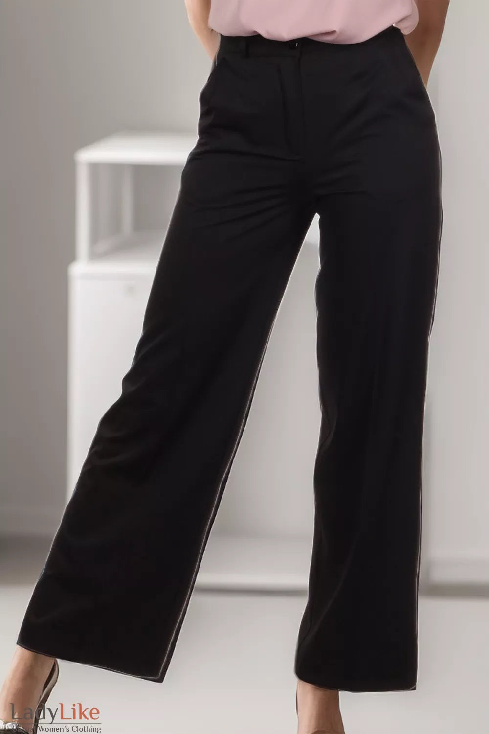 Premium High-Waisted Wide-Leg Trousers - Classic Tailored Straight Pants with Creases