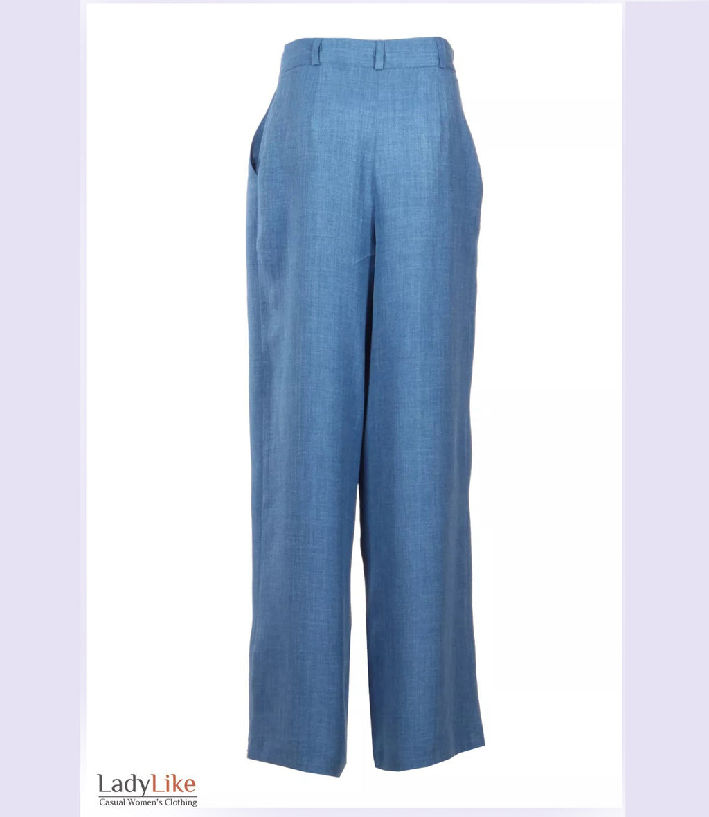 Premium Pure Linen Palazzo Pants - High-Waisted Wide-Leg Tailored Summer Trousers