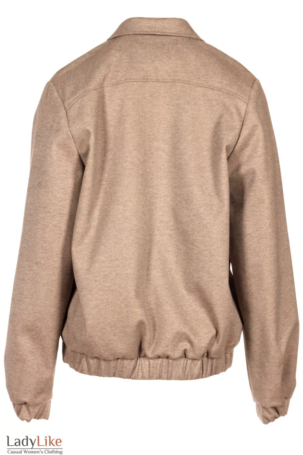 LadyLike Beige Wool-Blend Bomber & Mini Skirt Set