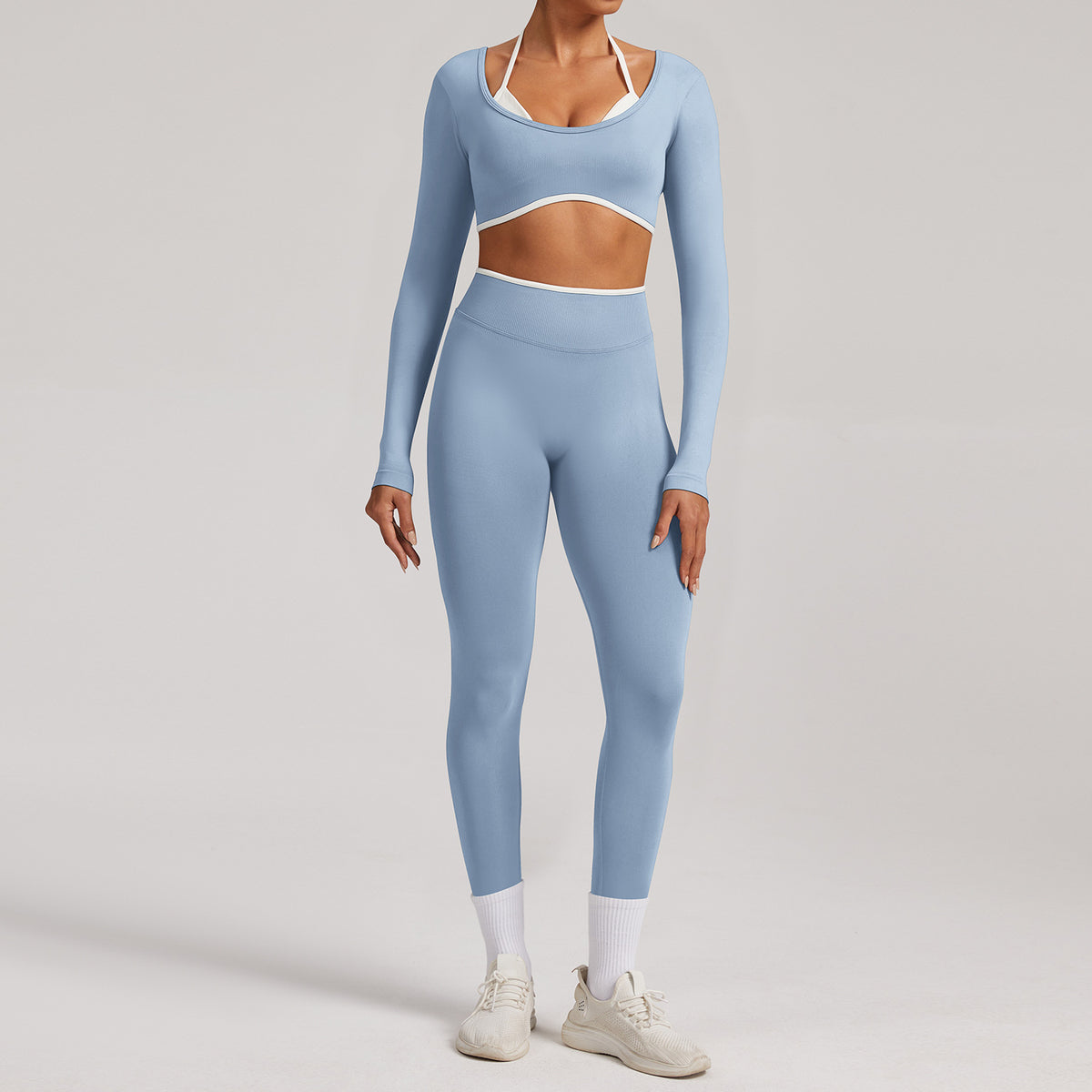 Pro-Ribbed Seamless Fitness Set - 2 Piece Gym Kit