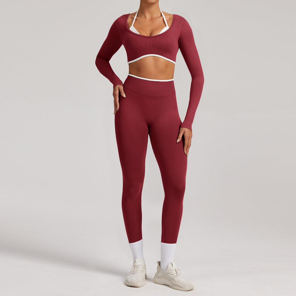 Pro-Ribbed Seamless Fitness Set - 2 Piece Gym Kit