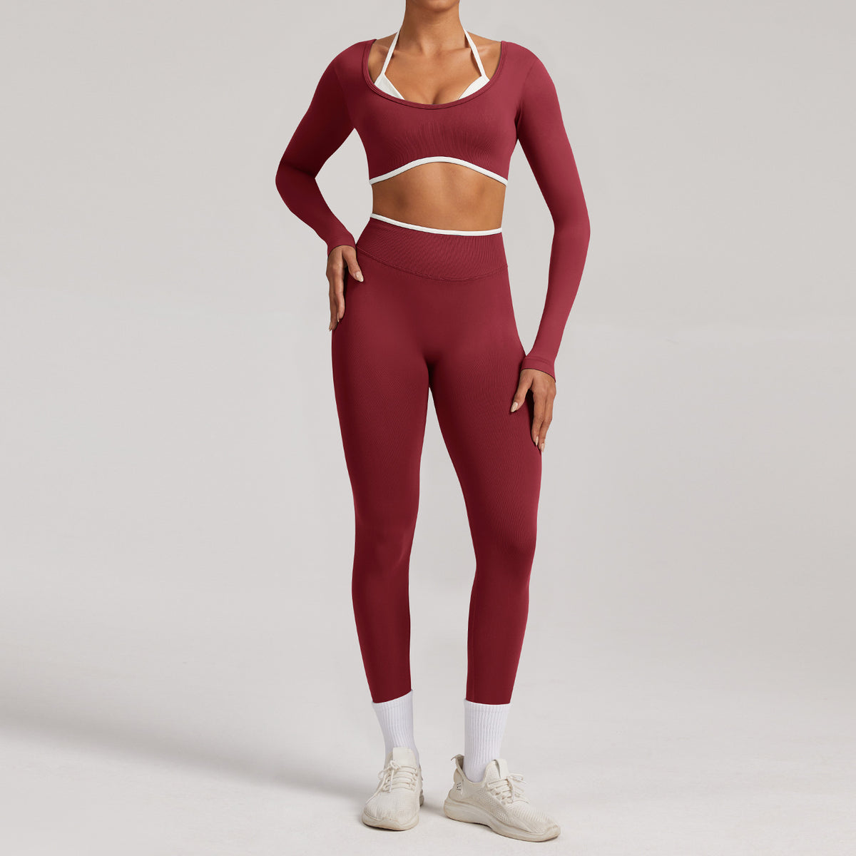 Pro-Ribbed Seamless Fitness Set - 2 Piece Gym Kit