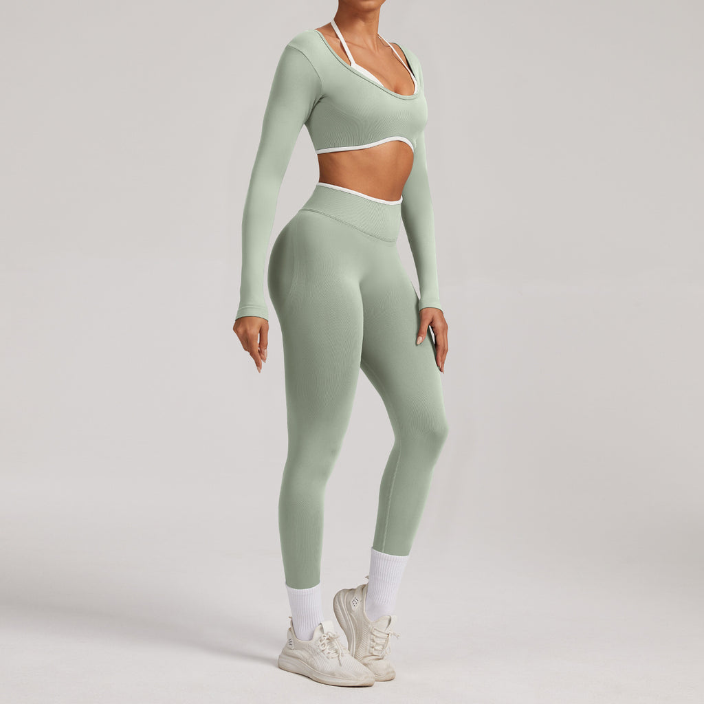 Pro-Ribbed Seamless Fitness Set - 2 Piece Gym Kit