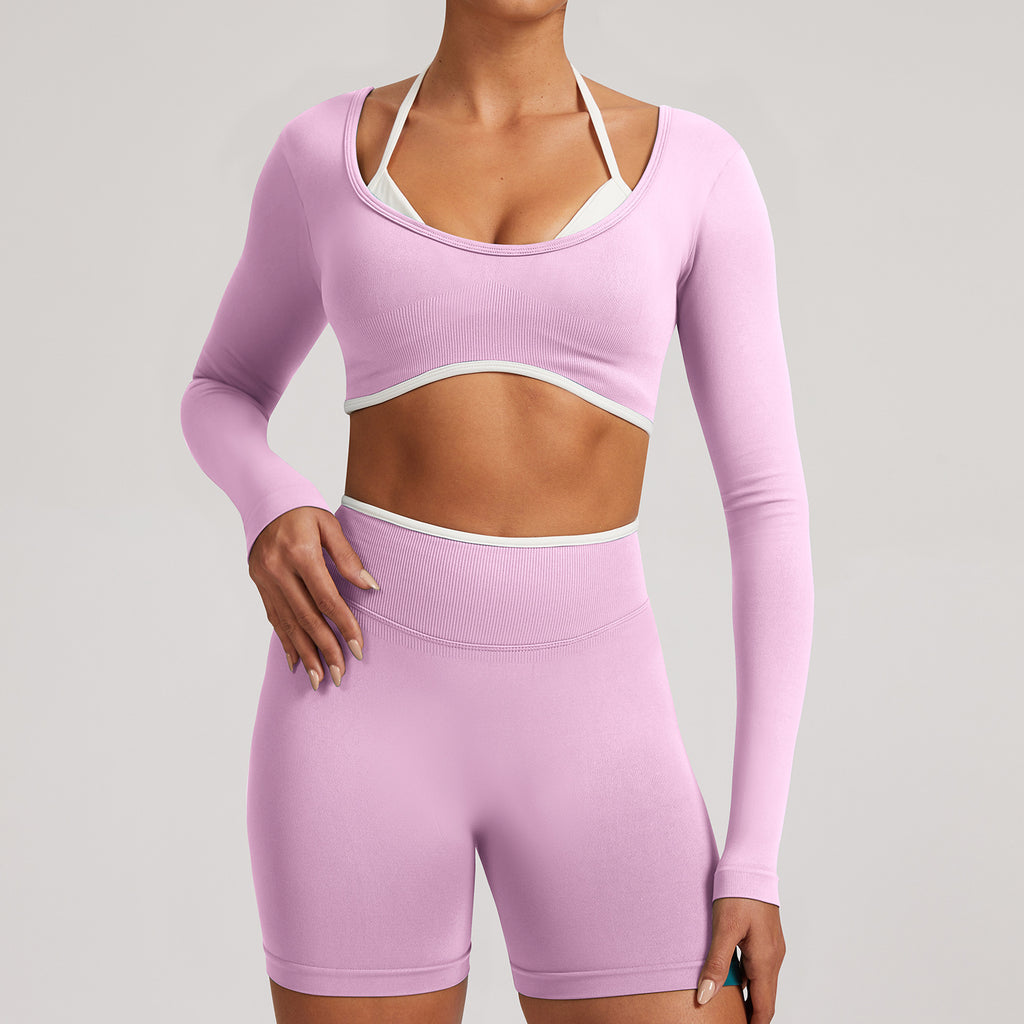 Pro-Ribbed Seamless Fitness Set - 2 Piece Gym Kit