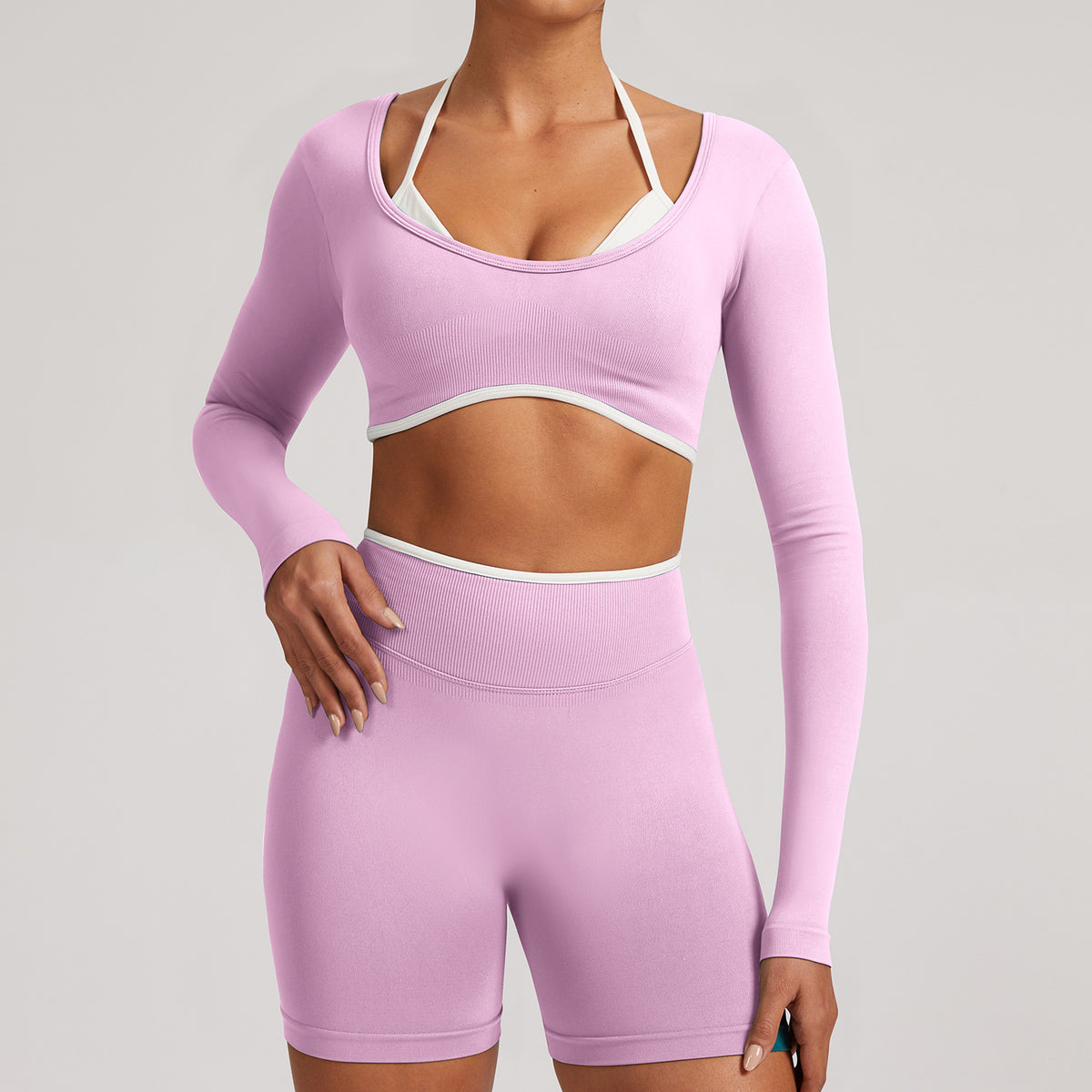 Pro-Ribbed Seamless Fitness Set - 2 Piece Gym Kit