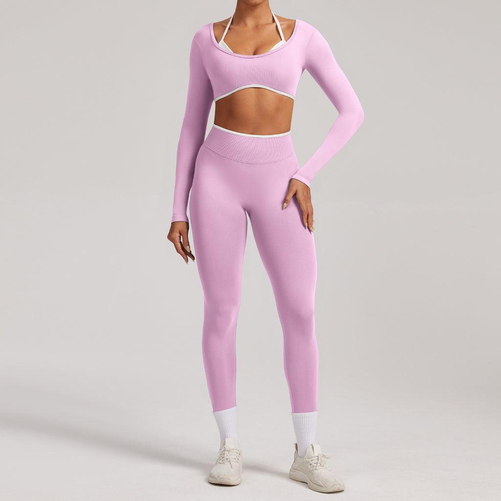 Pro-Ribbed Seamless Fitness Set - 2 Piece Gym Kit