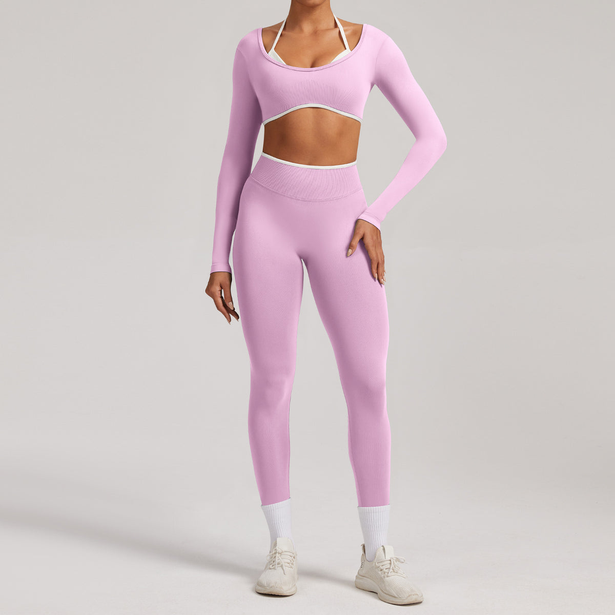 Pro-Ribbed Seamless Fitness Set - 2 Piece Gym Kit