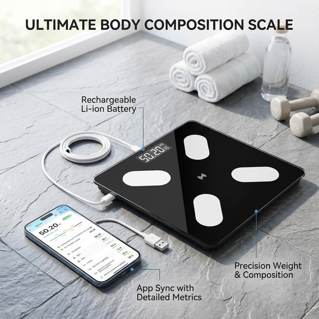 Pro-Analyze Rechargeable Smart Body Fat Scale