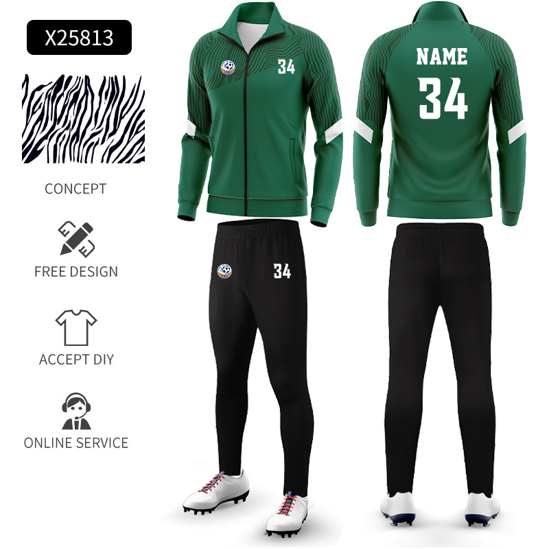 CRKE Pro Club Men's Soccer Tracksuit - Athletic Zip Kit