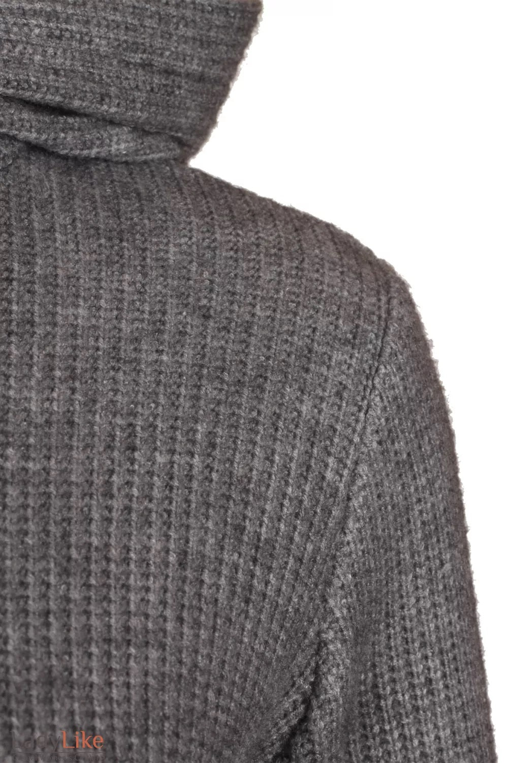 Grey Hooded Knit Midi Dress