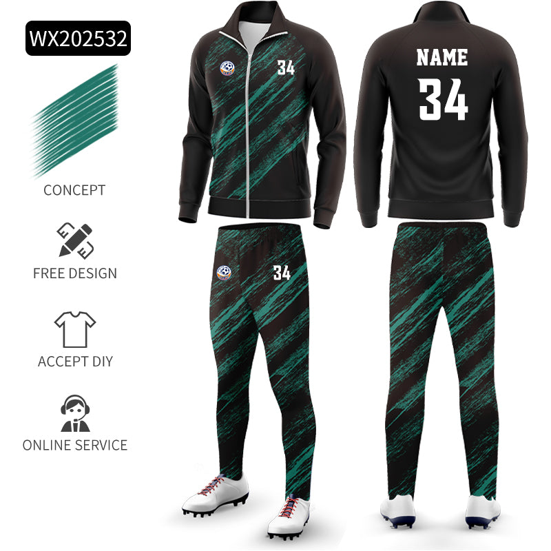 CRKE Pro Club Men's Soccer Tracksuit - Athletic Zip Kit