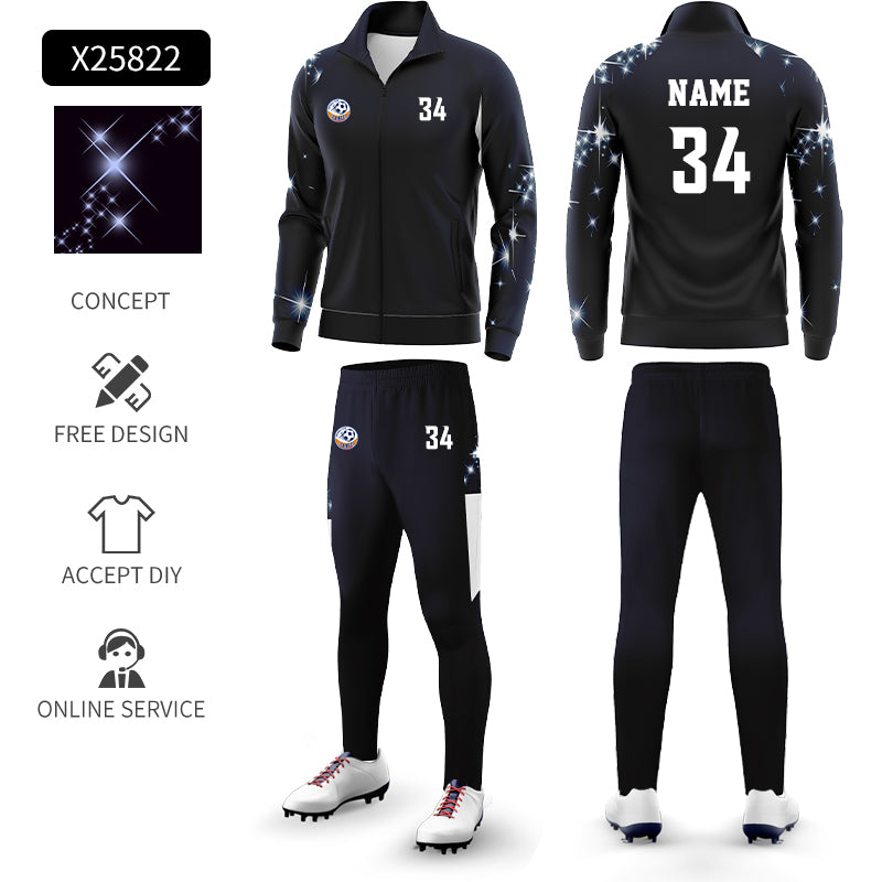 CRKE Pro Club Men's Soccer Tracksuit - Athletic Zip Kit