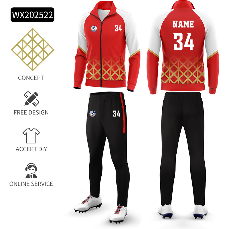 CRKE Pro Club Men's Soccer Tracksuit - Athletic Zip Kit