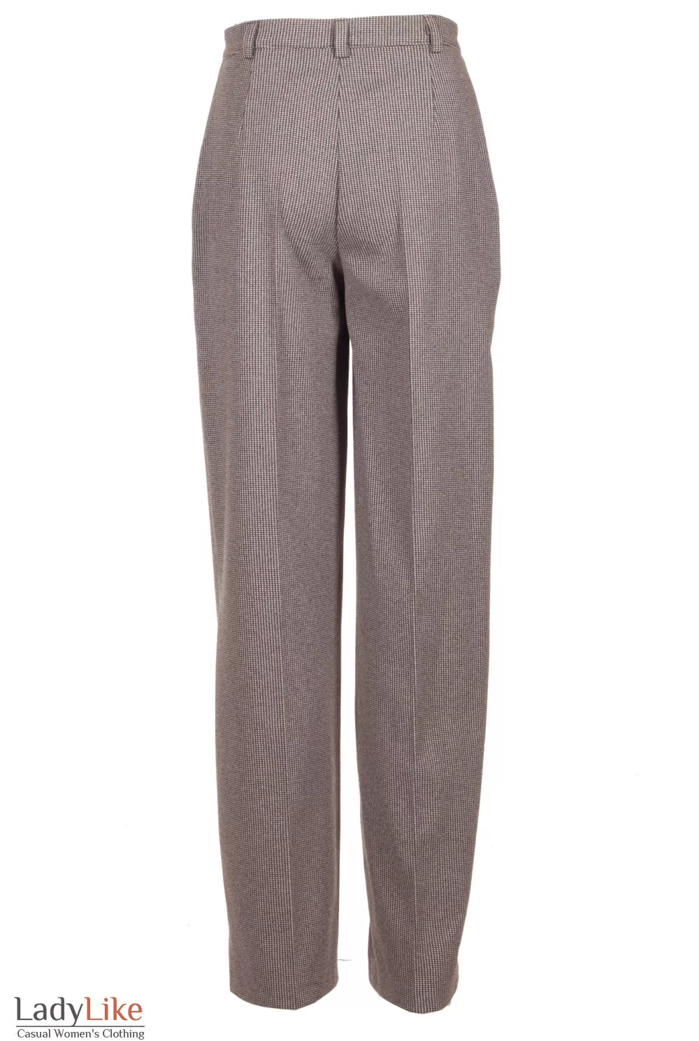 Premium High-Waisted Wool Trousers - Warm Tailored Wide-Leg Pants in Micro-Houndstooth