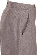 Premium High-Waisted Wool Trousers - Warm Tailored Wide-Leg Pants in Micro-Houndstooth