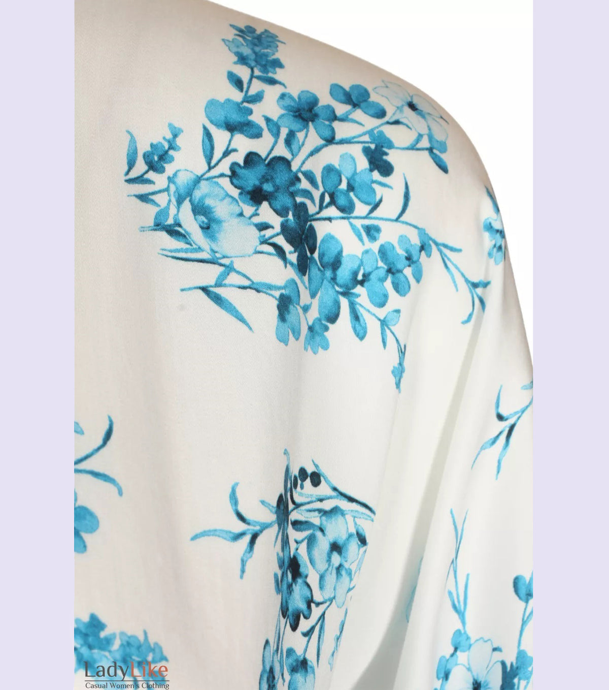 Premium Floral Batwing Blouse - Elegant Viscose Button-Down 3/4 Sleeve Top