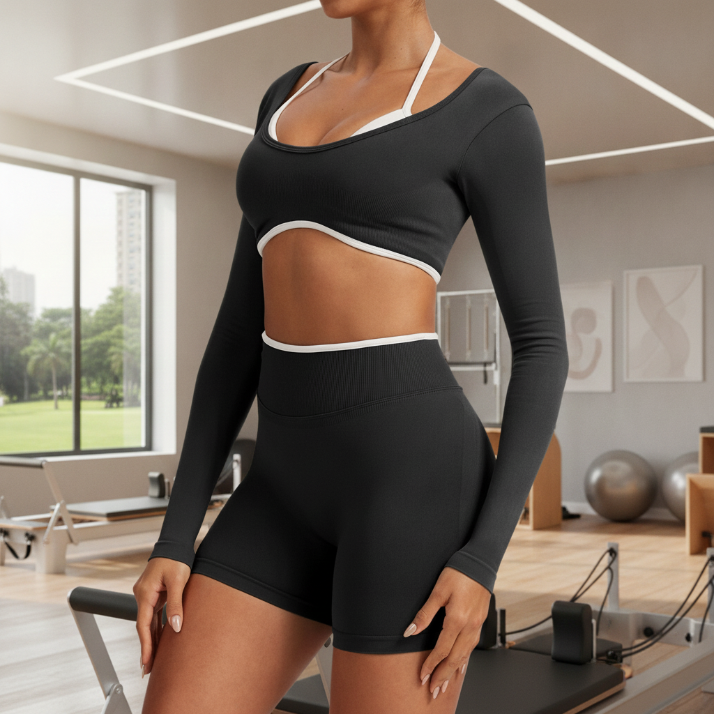 Pro-Ribbed Seamless Fitness Set - 2 Piece Gym Kit
