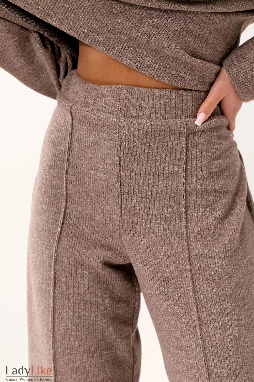 Premium Ribbed Knit Loungewear Set - Cozy Wool-Blend Sweater & Wide-Leg Pants