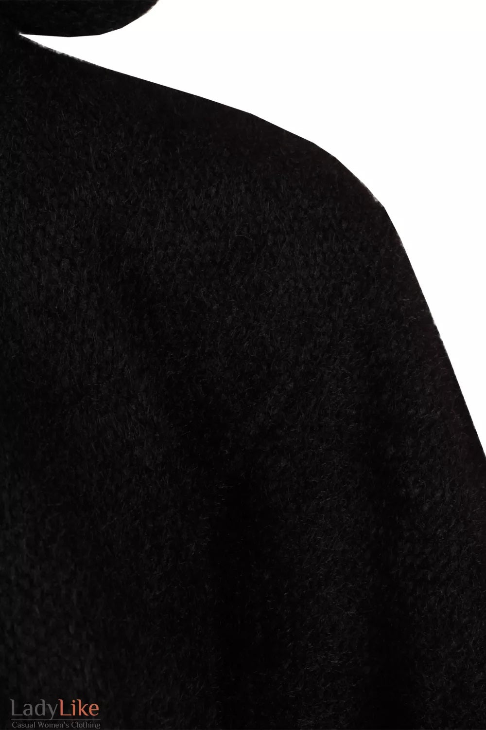 Oversized Hooded Knit Jacket in Black