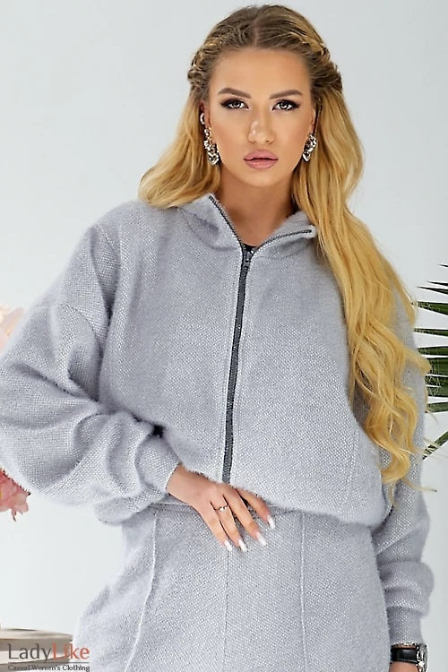 Oversized Hooded Knit Jacket