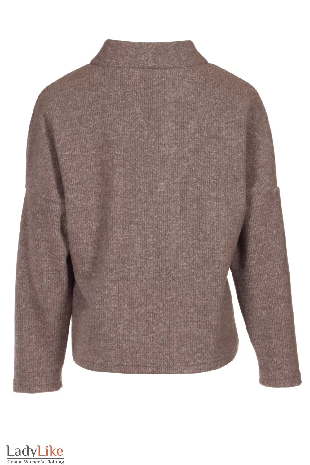 Premium Ribbed Knit Mock-Neck Sweater - Cozy Wool-Blend Dropped Shoulder Top