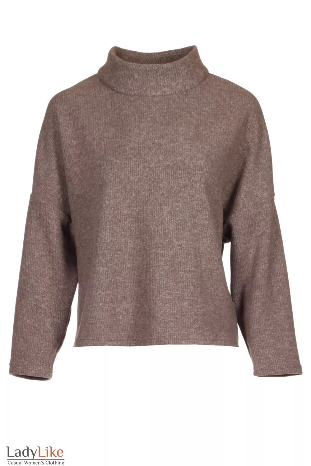 Premium Ribbed Knit Mock-Neck Sweater - Cozy Wool-Blend Dropped Shoulder Top