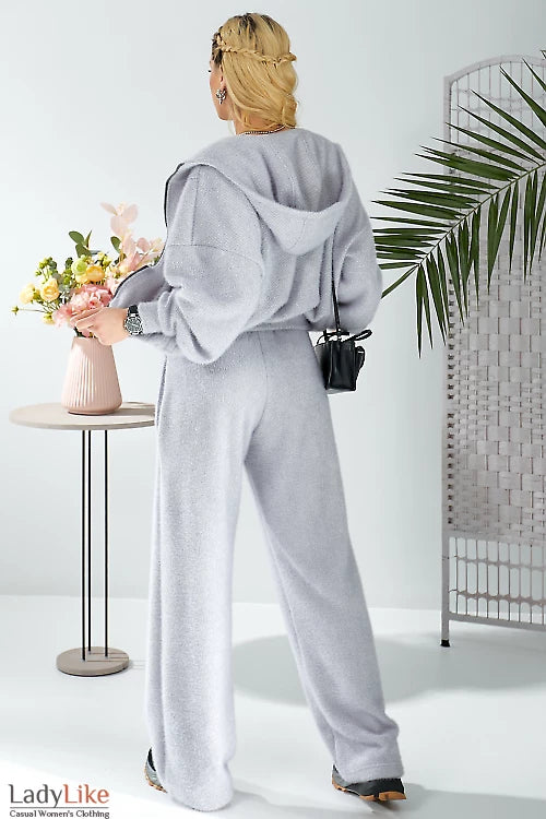 Grey angora casual-style suit