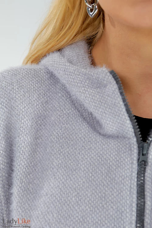 Grey angora casual-style suit