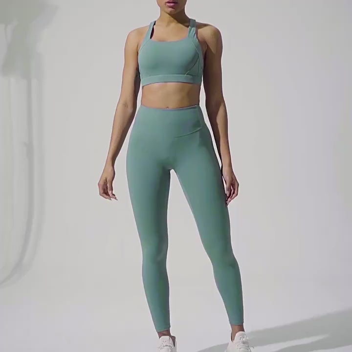 Pro-Sculpt Ribbed Seamless Fitness Set - 2 Piece Yoga Kit