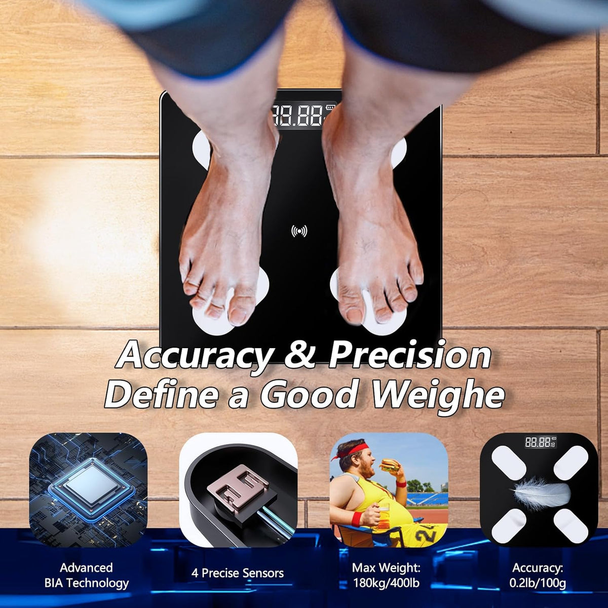 Pro-Analyze Rechargeable Smart Body Fat Scale