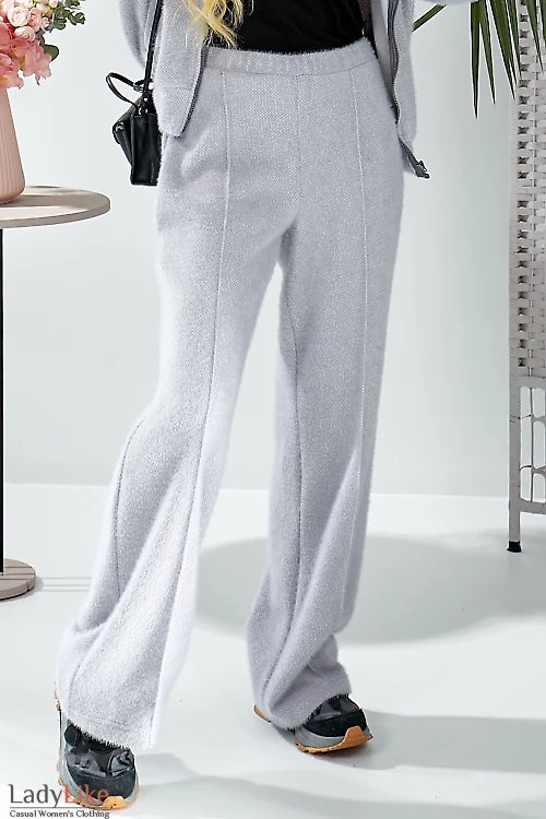 Grey angora casual-style suit