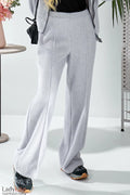 Cozy Knit Wide-Leg Trousers