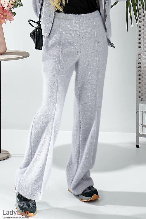Cozy Knit Wide-Leg Trousers