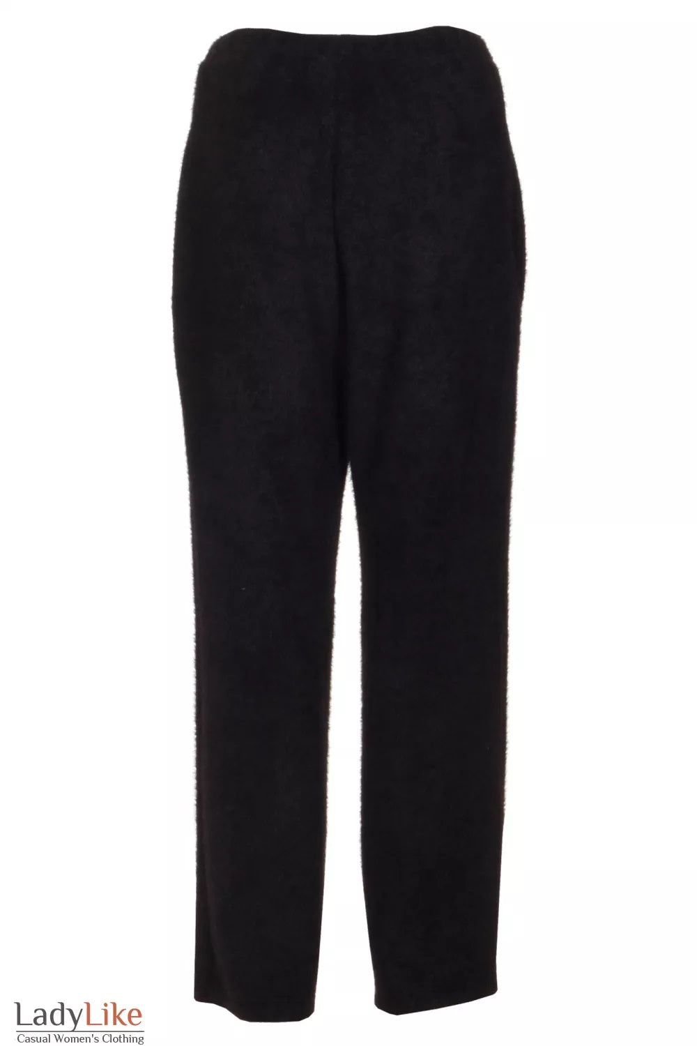 Cozy Knit Wide-Leg Trousers Black