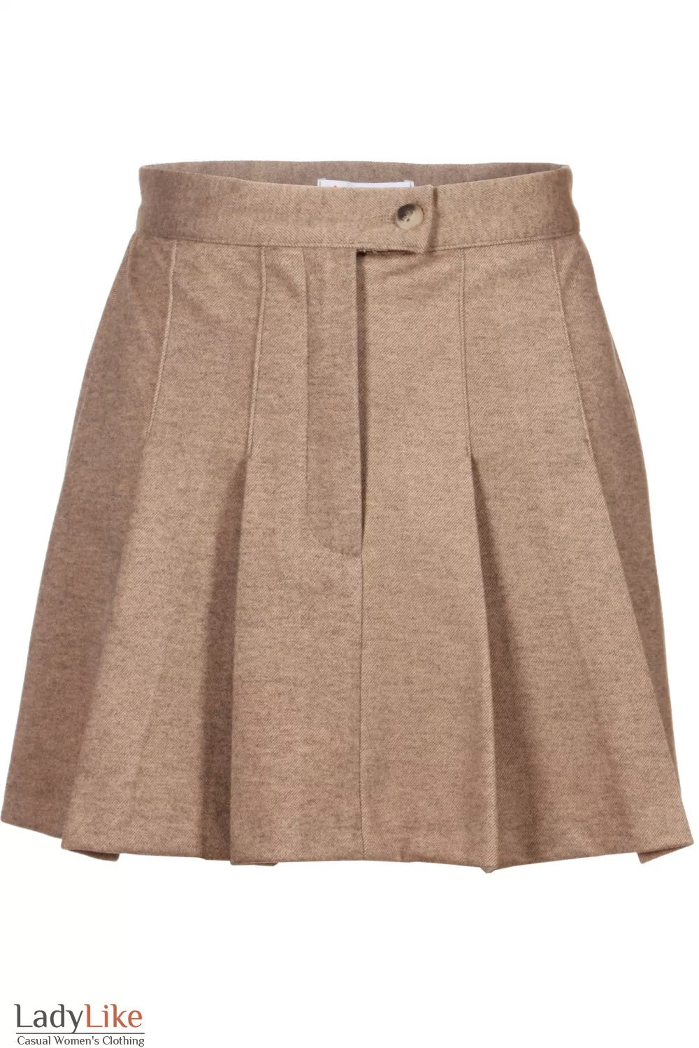 LadyLike Beige Wool-Blend Bomber & Mini Skirt Set